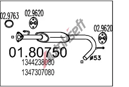 MTS Stedn tlumi vfuku MTS 01.80750, 01.80750