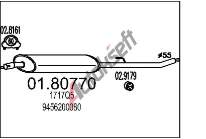 MTS Stedn tlumi vfuku MTS 01.80770, 01.80770
