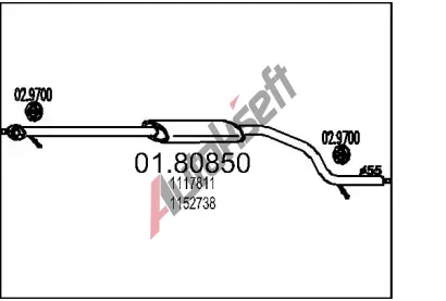 MTS Stedn tlumi vfuku MTS 01.80850, 01.80850