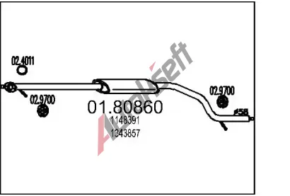 MTS Stedn tlumi vfuku MTS 01.80860, 01.80860