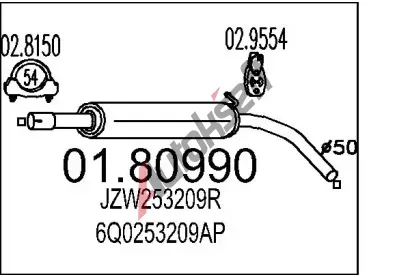 MTS Stedn tlumi vfuku MTS 01.80990, 01.80990