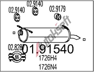 MTS Zadn tlumi vfuku MTS 01.91540, 01.91540
