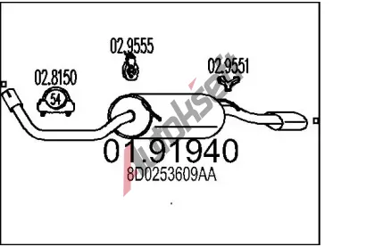 MTS Zadn tlumi vfuku MTS 01.91940, 01.91940