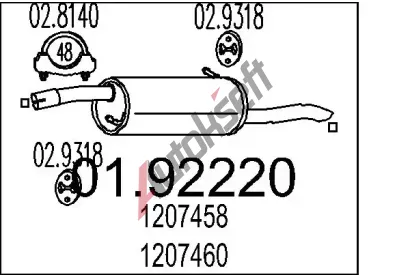 MTS Zadn tlumi vfuku MTS 01.92220, 01.92220