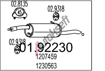 MTS Zadn tlumi vfuku MTS 01.92230, 01.92230