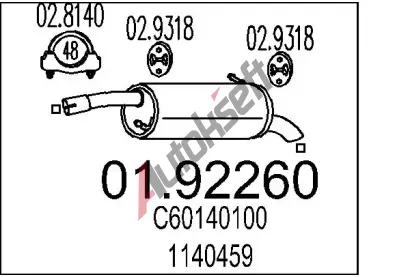 MTS Zadn tlumi vfuku MTS 01.92260, 01.92260
