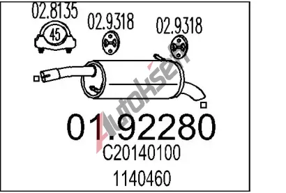 MTS Zadn tlumi vfuku MTS 01.92280, 01.92280