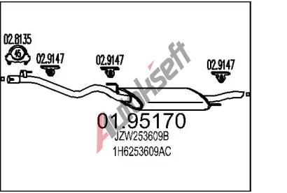 MTS Zadn tlumi vfuku MTS 01.95170, 01.95170