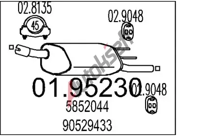 MTS Zadn tlumi vfuku MTS 01.95230, 01.95230