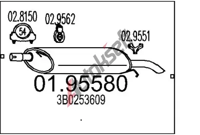 MTS Zadn tlumi vfuku MTS 01.95580, 01.95580