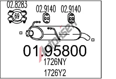MTS Zadn tlumi vfuku MTS 01.95800, 01.95800