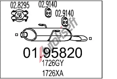 MTS Zadn tlumi vfuku MTS 01.95820, 01.95820