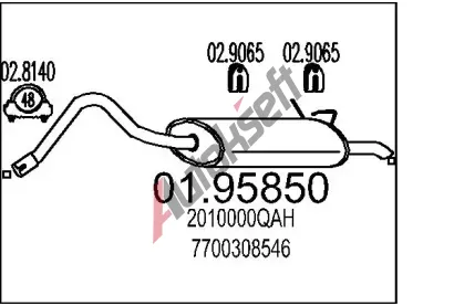 MTS Zadn tlumi vfuku MTS 01.95850, 01.95850