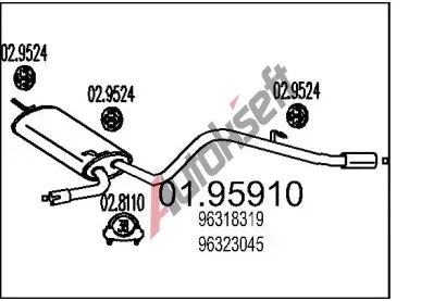 MTS Zadn tlumi vfuku MTS 01.95910, 01.95910