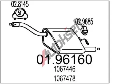 MTS Zadn tlumi vfuku MTS 01.96160, 01.96160