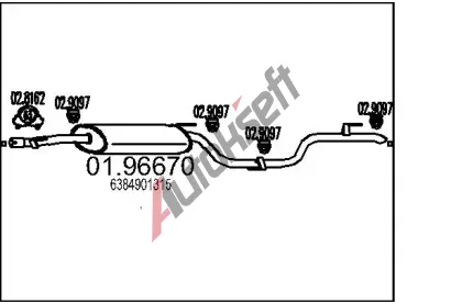 MTS Zadní tlumič výfuku MTS 01.96670, 01.96670  MTS Zadní tlumič výfuku MTS 01.96670, 01.96670