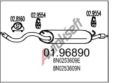 MTS Zadn tlumi vfuku MTS 01.96890, 01.96890