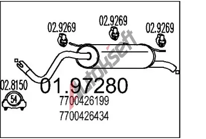 MTS Zadn tlumi vfuku MTS 01.97280, 01.97280