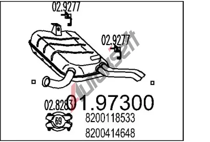 MTS Zadn tlumi vfuku MTS 01.97300, 01.97300