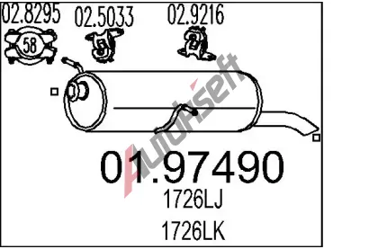 MTS Zadn tlumi vfuku MTS 01.97490, 01.97490