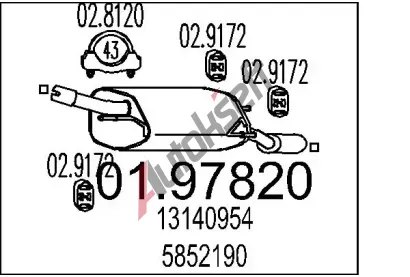 MTS Zadn tlumi vfuku MTS 01.97820, 01.97820