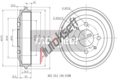 MAXGEAR Brzdov buben MXG 19-0832, 19-0832