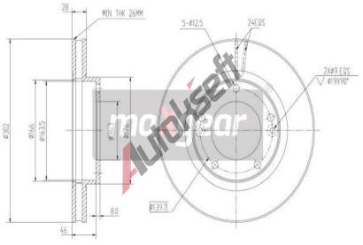 MAXGEAR Brzdov kotou - 302 mm MXG 19-0938, 19-0938