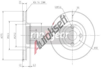 MAXGEAR Brzdov kotou - 275 mm MXG 19-0966, 19-0966