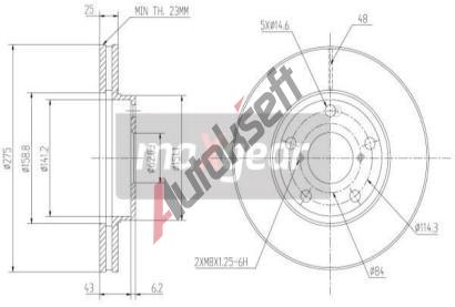 MAXGEAR Brzdov kotou - 275 mm MXG 19-0973, 19-0973