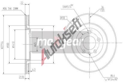 MAXGEAR Brzdov kotou - 280 mm MXG 19-0976, 19-0976