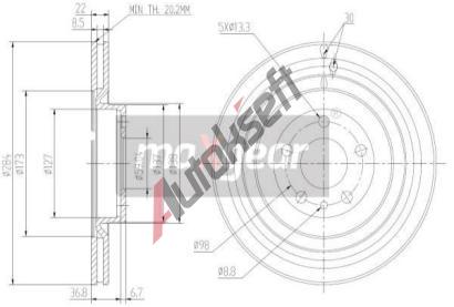 MAXGEAR Brzdov kotou - 284 mm MXG 19-0995, 19-0995