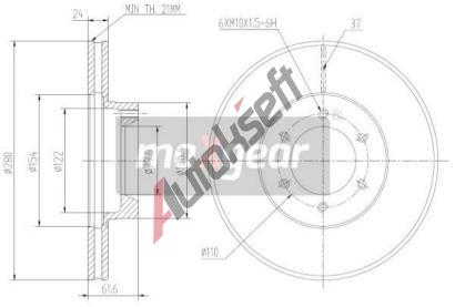 MAXGEAR Brzdov kotou - 280 mm MXG 19-1005, 19-1005
