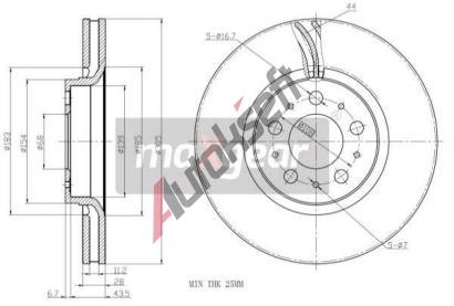 MAXGEAR Brzdov kotou - 305 mm MXG 19-1006, 19-1006