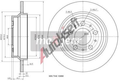 MAXGEAR Brzdov kotou - 288 mm MXG 19-1022, 19-1022