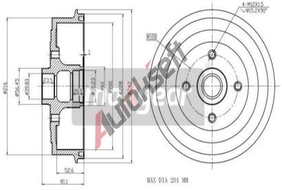 MAXGEAR Brzdov buben MXG 19-1037, 19-1037