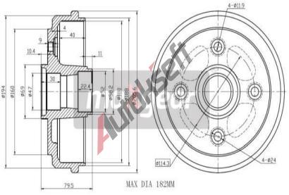 MAXGEAR Brzdov buben MXG 19-1041, 19-1041