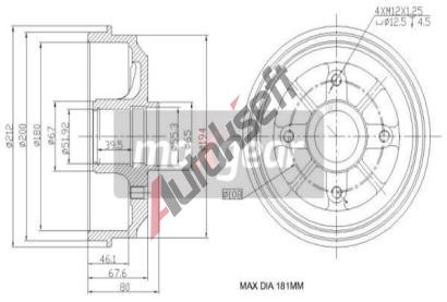 MAXGEAR Brzdov buben MXG 19-1042, 19-1042