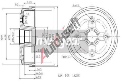 MAXGEAR Brzdov buben MXG 19-1049, 19-1049