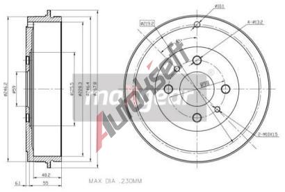 MAXGEAR Brzdov buben MXG 19-1064, 19-1064