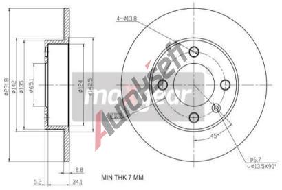 MAXGEAR Brzdov kotou - 232 mm MXG 19-1185, 19-1185