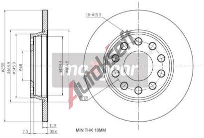 MAXGEAR Brzdov kotou - 255 mm MXG 19-1219, 19-1219