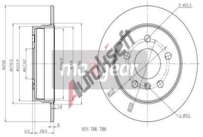 MAXGEAR Brzdov kotou - 258 mm MXG 19-1225, 19-1225