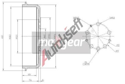 MAXGEAR Brzdov buben MXG 19-1341, 19-1341