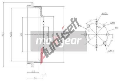 MAXGEAR Brzdov buben MXG 19-1361, 19-1361