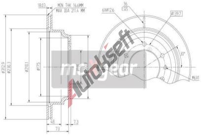 MAXGEAR Brzdov kotou - 313 mm MXG 19-1814, 19-1814