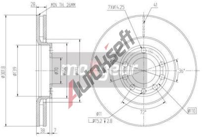 MAXGEAR Brzdov kotou - 302 mm MXG 19-1832, 19-1832