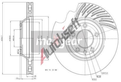 MAXGEAR Brzdov kotou - 350 mm MXG 19-1836, 19-1836