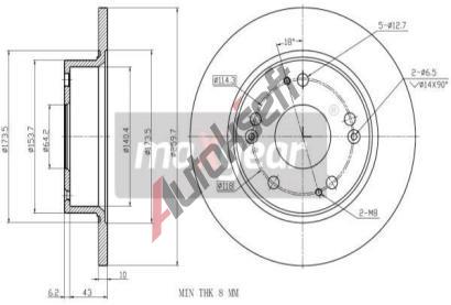 MAXGEAR Brzdový kotouč - 260 mm MXG 19-1843, 19-1843 MAXGEAR Brzdový kotouč - 260 mm MXG 19-1843, 19-1843