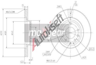 MAXGEAR Brzdov kotou - 299 mm MXG 19-1859, 19-1859