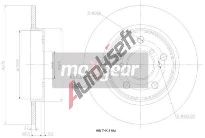 MAXGEAR Brzdový kotouč - 270 mm MXG 19-1869, 19-1869  MAXGEAR Brzdový kotouč - 270 mm MXG 19-1869, 19-1869